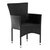 Zahradní židle, kov, polyratan, černá, AZC-S2117 BK