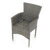 Zahradní židle, kov, polyratan, šedá, AZC-S2118 GREY