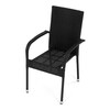 Zahradní židle, kov, polyratan, černá, AZC-S2113 BK