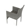 Zahradní židle, kov, polyratan, šedá, AZC-S2118 GREY