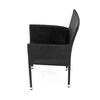 Zahradní židle, kov, polyratan, černá, AZC-S2117 BK