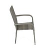 Zahradní židle, kov, polyratan, šedá, AZC-S2114 GREY