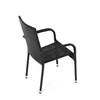 Zahradní židle, kov, polyratan, černá, AZC-S2113 BK