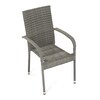 Zahradní židle, kov, polyratan, šedá, AZC-S2114 GREY