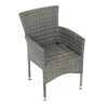 Zahradní židle, kov, polyratan, šedá, AZC-S2118 GREY