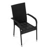 Zahradní židle, kov, polyratan, černá, AZC-S2113 BK