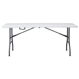 Zahradní stůl, kov, plast, bílá, AZ-K1002 WT