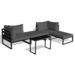 Zahradní sestava, kov, látka, šedá, AZ-L1761 GREY