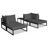Zahradní sestava, kov, látka, šedá, AZ-L1761 GREY