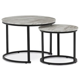 Konferenční stolek 70x70x51cm, mdf, mramor, CT-X7122 WT