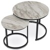 Konferenční stolek 70x70x51cm, mdf, mramor, CT-X7122 WT