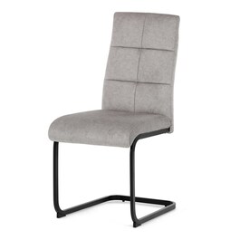 Jídelní židle, stříbrná, samet vintage, DCL-D1275 SIL4