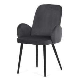 Jídelní židle, šedá, sametová látka, DCL-X7129 GREY2