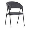 Jídelní židle, šedá, sametová látka, DCL-X7130 GREY2