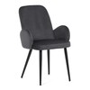 Jídelní židle, šedá, sametová látka, DCL-X7129 GREY2