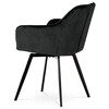 Jídelní židle, černá, sametová látka, DCH-425 BK4