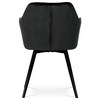 Jídelní židle, černá, sametová látka, DCH-425 BK4