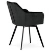Jídelní židle, černá, sametová látka, DCH-425 BK4