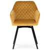 Jídelní židle, žlutá, sametová látka, DCH-425 YEL4