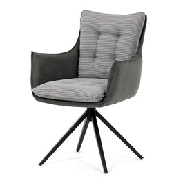 Jídelní židle, šedá, manšestrová látka, DCH-D1345 GREY2