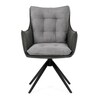 Jídelní židle, šedá, manšestrová látka, DCH-D1345 GREY2