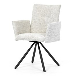 Jídelní židle, krémová, látka bouclé, DCH-W1117 CRM2