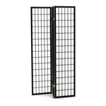 Paraván, masiv, černá, EF-E803 BK