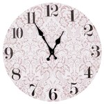 Hodiny nástěnné - pr. 34 cm, MDF, jemný květinový motiv