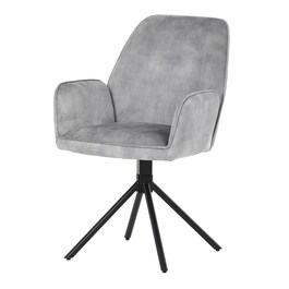 Jídelní židle, šedá, sametová látka, HC-511 SIL4