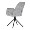 Jídelní židle, šedá, sametová látka, HC-511 SIL4