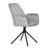 Jídelní židle, šedá, sametová látka, HC-511 SIL4
