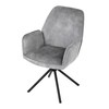 Jídelní židle, šedá, sametová látka, HC-511 SIL4
