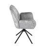 Jídelní židle, šedá, sametová látka, HC-511 SIL4
