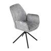 Jídelní židle, šedá, sametová látka, HC-511 SIL4