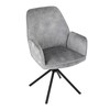 Jídelní židle, šedá, sametová látka, HC-511 SIL4
