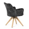 Jídelní židle, černá, sametová látka, HC-D7188 BK4