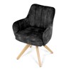 Jídelní židle, černá, sametová látka, HC-D7188 BK4