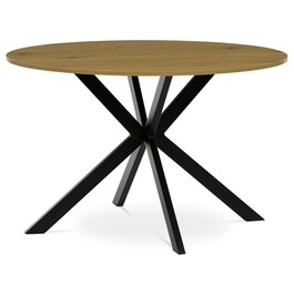 Kulatý jídelní stůl 120x120cm, mdf, divoký dub, HT-F4120 OAK