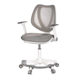 Dětská židle, výškově nastavitelná, šedá síťovina, KA-C806 GREY