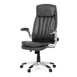 Kancelářské křeslo, houpací mechanismus, šedá ekokůže, KA-F1218 GREY