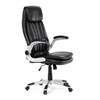 Kancelářské křeslo, houpací mechanismus, černá ekokůže, KA-F1218 BK