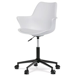 Kancelářská židle, výškově nastavitelná, bílá, plast, KA-J772 WT