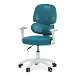 Dětská židle, výškově nastavitelná, modrá síťovina, KA-K1063 BLUE