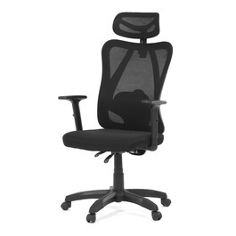 Kancelářská židle, synchronní mechanismus, černá síťovina, KA-R215 BK