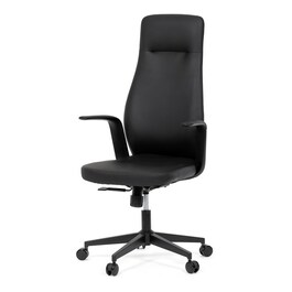 Kancelářské křeslo, houpací mechanismus, černá ekokůže, KA-T8325 BK