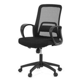 Kancelářská židle, houpací mechanismus, černá síťovina, KA-S3015 BK