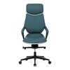 Kancelářské křeslo, houpací mechanismus, modrá ekokůže, KA-T8426 GRN