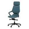 Kancelářské křeslo, houpací mechanismus, modrá ekokůže, KA-T8426 GRN