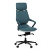 Kancelářské křeslo, houpací mechanismus, modrá ekokůže, KA-T8426 GRN