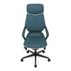 Kancelářské křeslo, houpací mechanismus, modrá ekokůže, KA-T8426 GRN